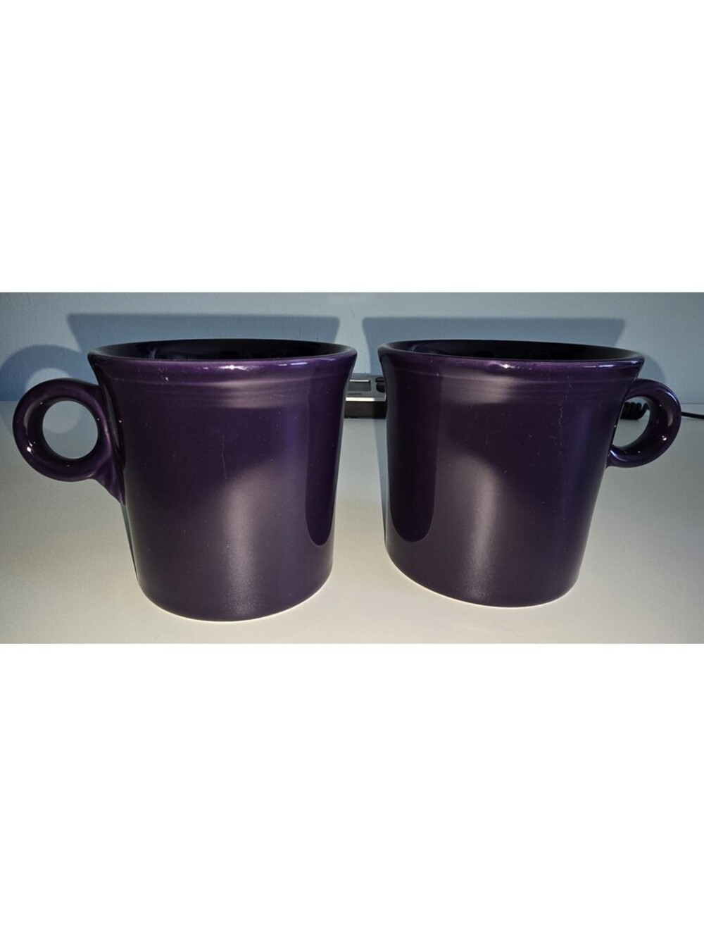 Fiesta Ware Homer Laughlin HLC Coffee Mugs Cups O Ring Handle Purple Plum